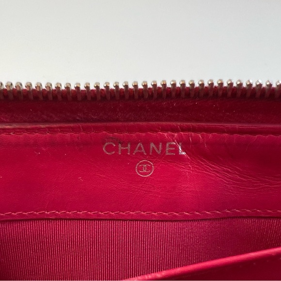 CHANEL Matelasse CC Logo Long Wallet Rose Pink Patent Leather - Picture 11 of 15